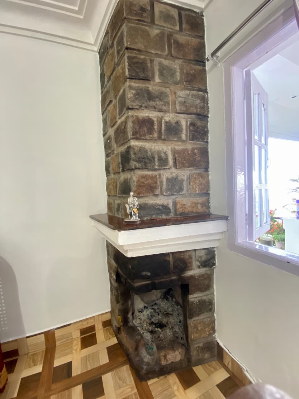 Suite — original stone fireplace